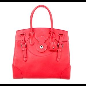 Ralph Lauren Ricky Red Leather Tote